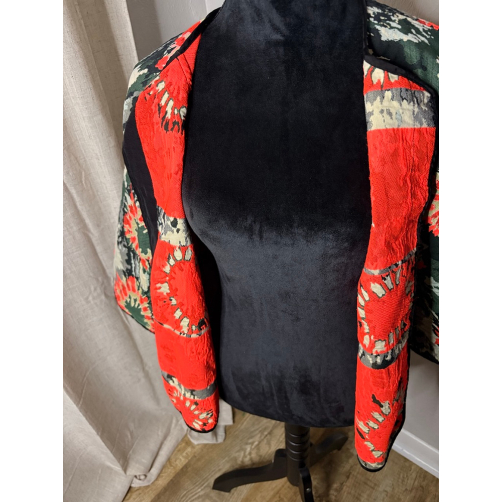 Raquel Allegra Cropped Woven Kimono Jacket Fall 2017 - Picture 5 of 6